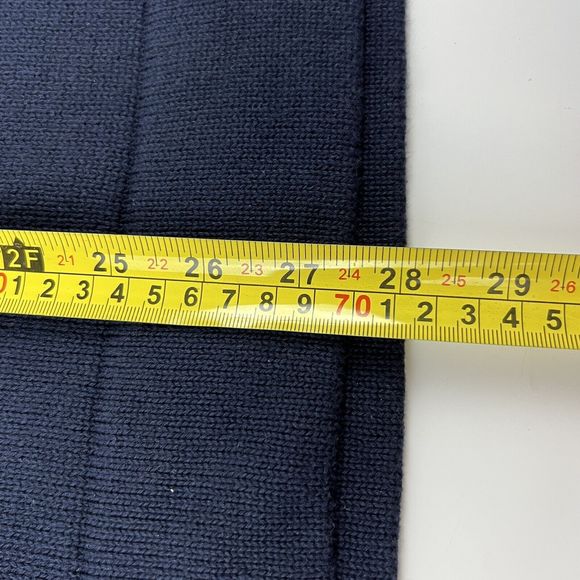 Vtg Y2K Tommy Jeans Cable Knit Stripe Sleeves Navy Blue Men’s XL Oversized Logo - Picture 10 of 15